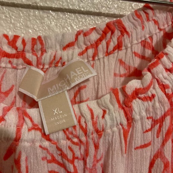 Michael Kors women's size XL white and coral off the shoulder blouse - Picture 5 of 5